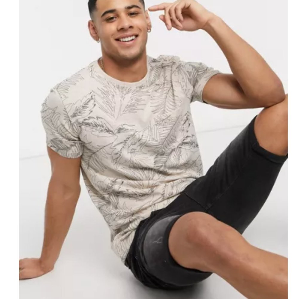 Esprit floral print t-shirt in white